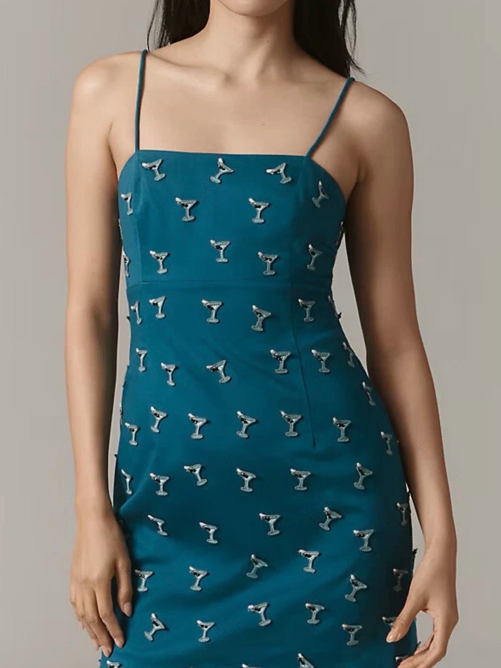 Maeve Brynne Embellished 3D Martini Dress